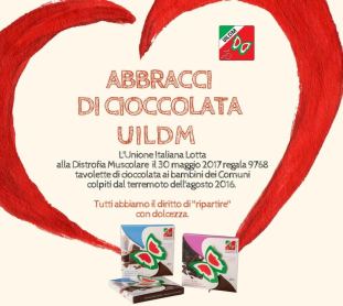 Logo dell'iniziativa UILDM "Abbracci di cioccolata", maggio 2017