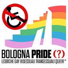 Elaborazione grafica del Gruppo Jump sull'inaccessibilità del "Bologna Pride 2017"