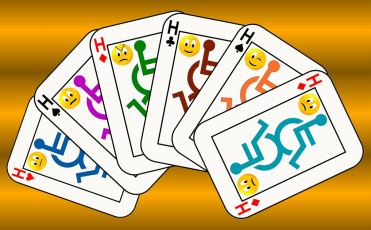 Carte da gioco con simboli dell'handicap (realizzazione di Gianni Minasso)