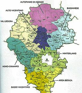 Carta geografica della Provincia di Vicenza