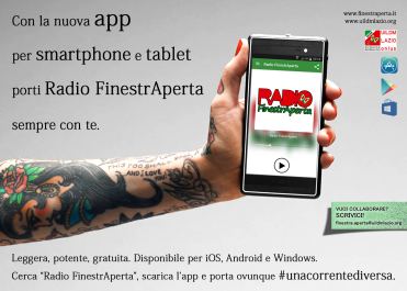 Realizzazione grafica dedicata alla App di Radio FinestrAperta (UILDM Lazio)