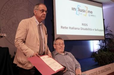 Macerata, giugno 2018, Premio Inclusione 3.0, Francesco Adornato e Giampiero Griffo