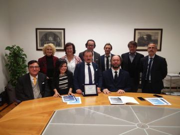 Vincenzo Zoccano e la delegazione della SIDIMA (novembre 2018)