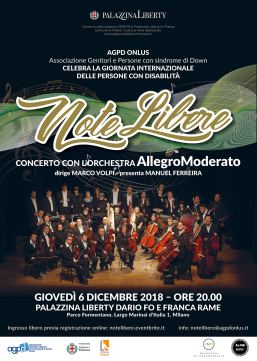 Locandina dell'evento "Note libere", Milano, 6 dicembre 2018