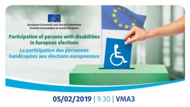 Manifesto dell'audizione pubblica promossa per il 5 febbraio a Bruxelles dal CESE sul diritto di voto delle persone con disabilità