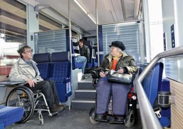 Persone con disabilità in treno