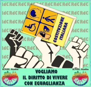 Realizzazione grafica curata da ENIL Italia sul diritto di vivere con eguaglianza