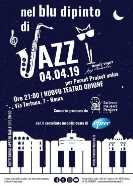 Locandina dell'evento "Nel blu dipinto di jazz", Roma, 4 aprile 2019