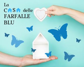 DElaborazione grafica dedicata alla Casa delle farfalle blu di Milano