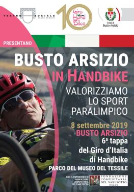 Locandina della tappa del Giro d'Italia di Handbike di Busto Arsizio, 8 settembre 2019
