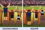 Un'elaborazione grafica dedicata all'uguaglianza e all'equità