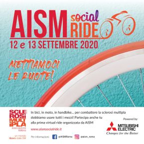 Locandina dell'"AISM Social Ride", 12-13 settembre 2020