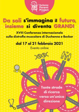 Locandina della Conferenza Internazionale Parent Project 2021