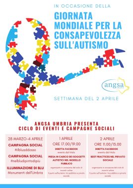Locandina delle iniziative dell'ANGSA Umbria per il 2 aprile 2021