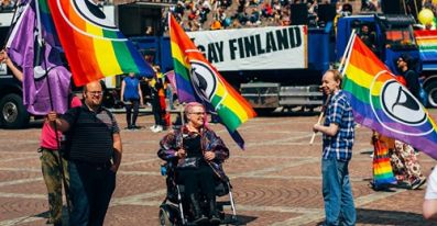 Manifestazione per i diritti della comunità LGBTI*, con la partecipazione anche di persone con disabilità