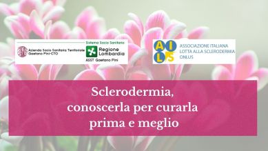 Locandina dell'evento sulla sclerodermia del 29 giugno 2021 (ASST PIni di Milano e AILS)