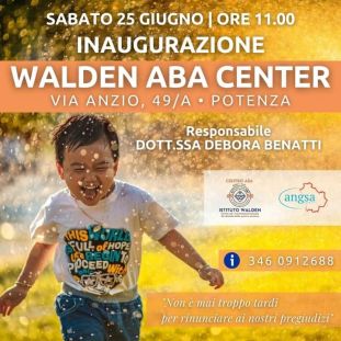 Locandina inaugurazione Centro Walden ABA a Potenza, 25 giugno 2022