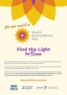 Manifesto Giornata Mondiale Sclerodermia, 29 giugno 2022