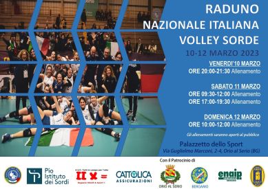 Raduno Nazionale Pallavolo Femminile Sorde, Orio al Serio (Bergamo), 10-12 marzo 2023