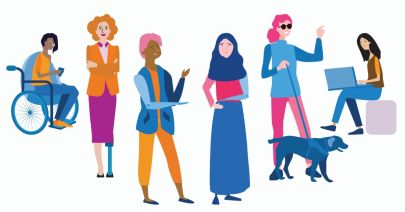 Donne con diverse disabilità in una realizzazione grafica australiana