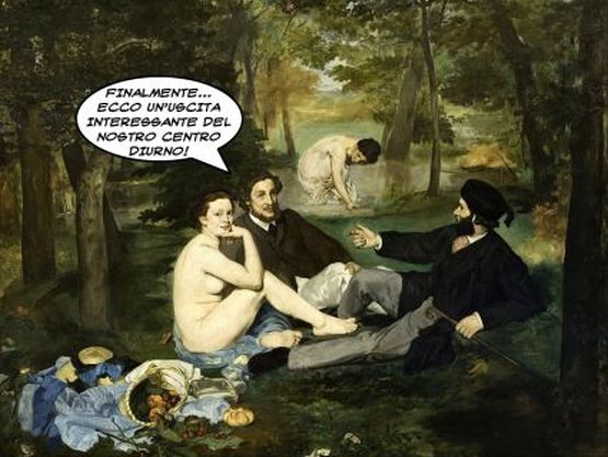Édouard Manet, “Le déjeuner sur l’herbe” (1863) (fumetto di Gianni Minasso)