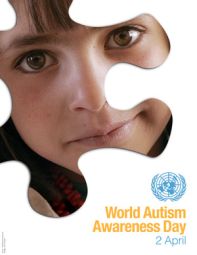 Il manifesto ufficiale prodotto dall'ONU, in occasione della Giornata Mondiale della Consapevolezza dell'Autismo 2012