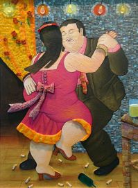 Reinterpretazione dell'opera «I ballerini» di Fernando Botero, nell'ambito della mostra «Mosaicamente 5»