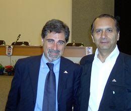 Francesco Diomede, presidente della FINCO e vicepresidente della FAVO (a destra), con Stefano Inglese, consigliere di Livia Turco quando questa era ministro della Salute