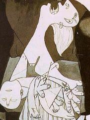 Un dettaglio del celebre dipinto di Pablo Picasso 