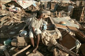Un'immagine del terremoto di Haiti del 12 gennaio 2010