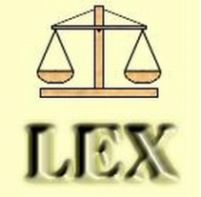 Realizzazione grafica con bilancia e sotto la scritta LEX