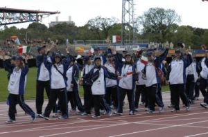 La Nazionale Azzurra durante la cerimonia inaugurale dei Deaflympic Games di Melbourne