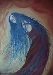 Simona Atzori, Arcobaleno di vento, olio su tela, 2002