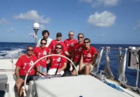 L'equipaggio dello Spirito di Stella, partito dalla Spezia il 7 dicembre scorso