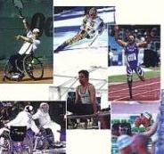 Collage di immagini riguardanti lo sport delle persone con disabilità