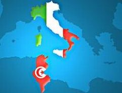 Realizzazione grafica con visualizzazione di Italia e Tunisia su mappa