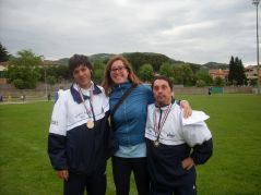 Le medaglie d'oro di Montecatini Carmelo Ferma e Giuseppe Azzaro, con il tecnico Simona Licitra