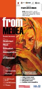 Locandina dello spettacolo «from Medea» che andrà in scena a Roma l'8 e il 9 marzo