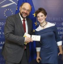 «Bebe» Vio a Bruxelles, con il presidente del Parlamento Europeo Martin Schulz